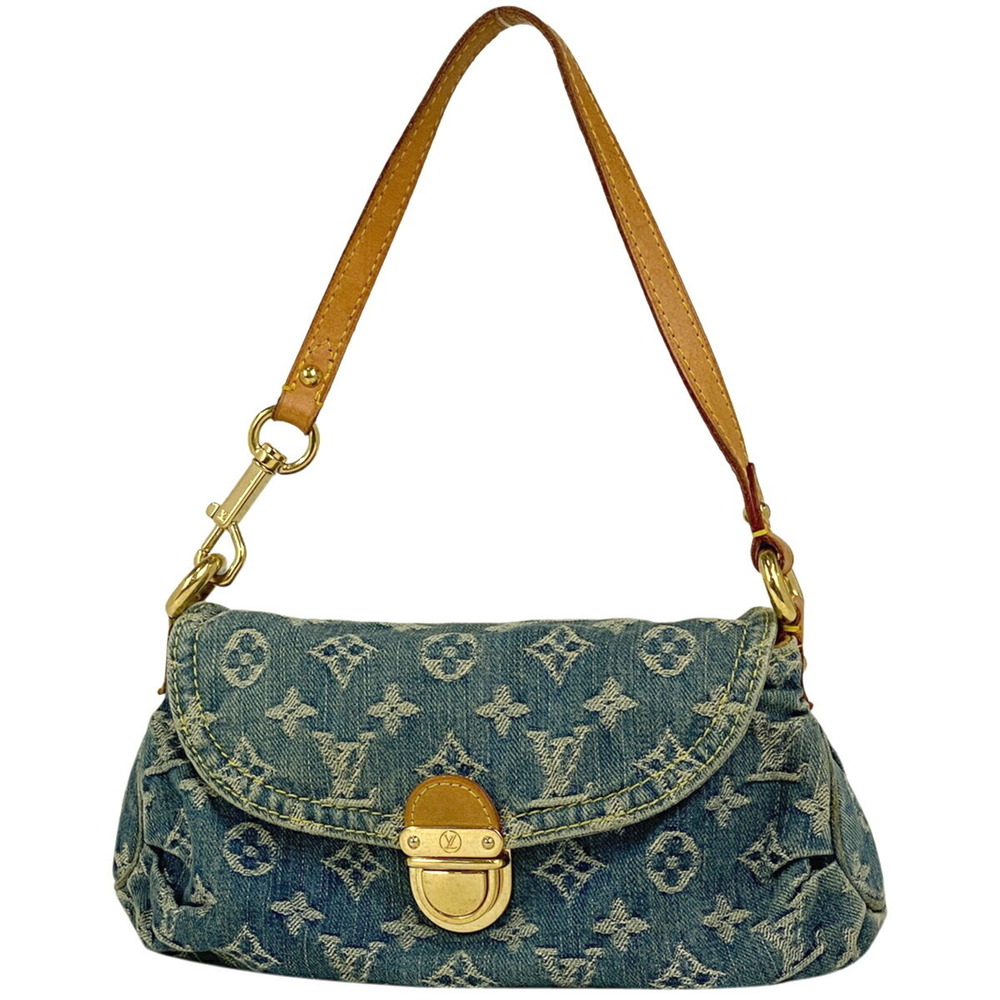 Louis Vuitton Pleaty Shoulder Bag Monogram Denim Blue